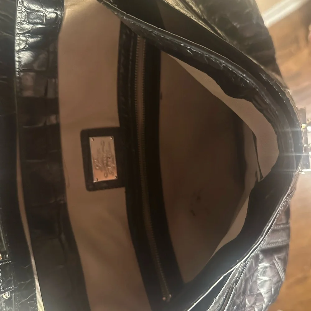 Classic Ralph Lauren crossbody leather bag w/croc-embossed detailing - Picture 8 of 13